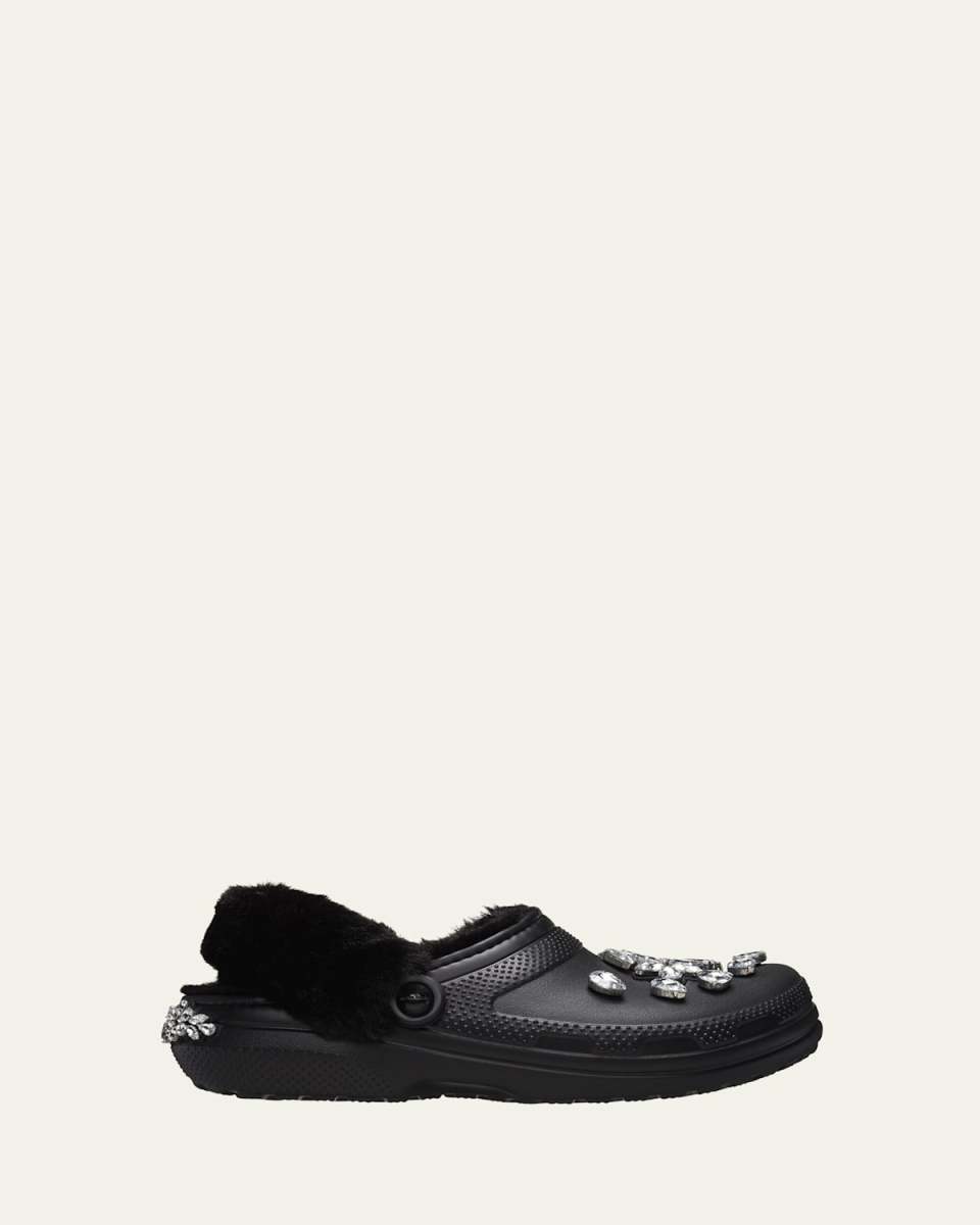 x Crocs Crystal Faux Fur Clogs